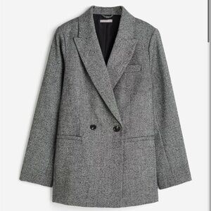 H&M Oversized double breasted  Blazer in Grey Melange S. Trouser size12